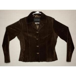 Vintage Woman’s Saguaro Suede Leather Brown Medium Button Up Jacket P78